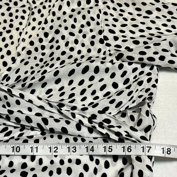 Zara Women's Dress Polka Dot Tie Waist Knee Length Size L Short Sleeve Viscose - Picture 7 of 9